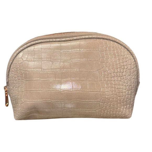NWOT Thalia Sodi Croc-Embossed Nude Cosmetic Pouch – Effortless Glam - Picture 2 of 7
